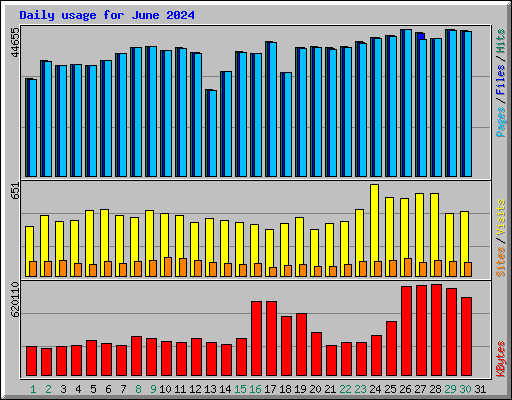 Daily usage for June 2024