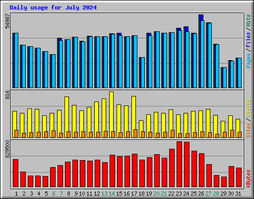 Daily usage for July 2024