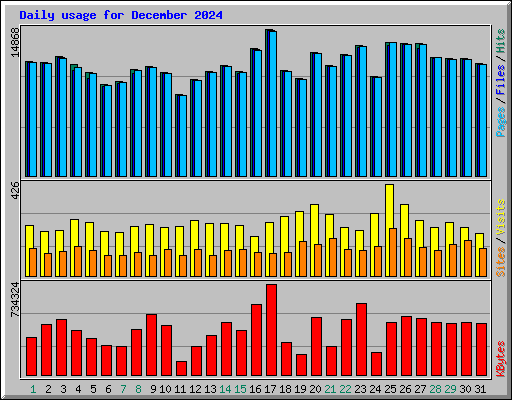 Daily usage for December 2024