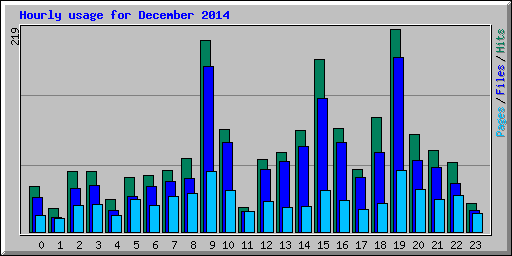 Hourly usage for December 2014