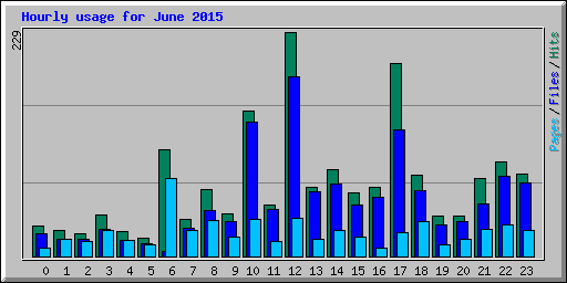 Hourly usage for June 2015