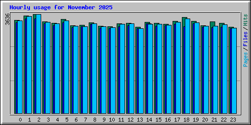 Hourly usage for November 2025
